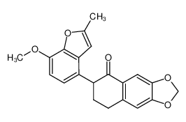 2-[4-(7-methoxy-2-methylbenzo[b]furanyl)]-6,7-methylenedioxy-3,4-dihydronaphthalen-1(2H)-one 130627-30-4