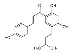 (E)-1-[2,4-dihydroxy-5-(3-methylbut-2-enyl)phenyl]-3-(4-hydroxyphenyl)prop-2-en-1-one 28448-85-3