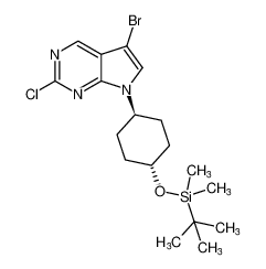5-Bromo-2-chloro-7-[trans-4-[[(1,1-dimethylethyl)dimethylsilyl]oxy]cyclohexyl]-7H-pyrrolo[2,3-d]pyrimidine 1392804-15-7