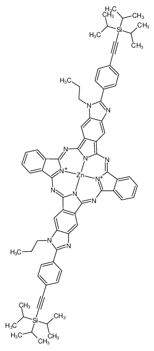 dibenzo[g,q]-(2-{4-(2-triisopropylsilylethynyl)phenyl}-1-propylbenzimidazo[5,6-b:5',6'-l])porphyrazinatozinc(II)-C2v 887928-99-6