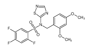 N-[(2,4-dimethoxyphenyl)methyl]-2,4,5-trifluoro-N-(1,2,4-thiadiazol-5-yl)benzenesulfonamide