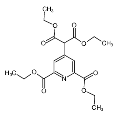 diethyl 4-(2-ethoxy-1-(ethoxycarbonyl)-2-oxoethyl)pyridine-2,6-dicarboxylate (en)2,6-Pyridinedicarboxylic acid, 4-[2-ethoxy-1-(ethoxycarbonyl)-2-oxoethyl]-, diethyl ester (en) 681460-02-6