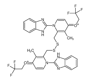 2-[2-[[[1-(1H-benzimidazol-2-yl)-3-methyl-4-(2,2,2-trifluoroethoxy)pyridin-1-ium-2-yl]methyldisulfanyl]methyl]-3-methyl-4-(2,2,2-trifluoroethoxy)pyridin-1-ium-1-yl]-1H-benzimidazole