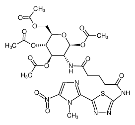 2,5-di(acetyloxy)-6-[(acetyloxy)methyl]-3-[(5-{[5-(1-methyl-5-nitro-1H-2-imidazolyl)-1,3,4-thiadiazol-2-yl]amino}-5-oxopentanoyl)amino]tetrahydro-2H-4-pyranyl acetate