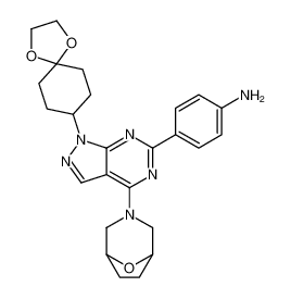 4-[1-(1,4-Dioxaspiro[4.5]dec-8-yl)-4-(8-oxa-3-azabicyclo[3.2.1]oc t-3-yl)-1H-pyrazolo[3,4-d]pyrimidin-6-yl]aniline 1144068-84-7