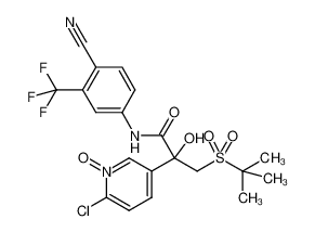 5-{3-(tert-butylsulfonyl)-1-[(4-cyano-3-(trifluoromethyl)phenyl)amino]-2-hydroxy-1-oxopropan-2-yl}-2-chloropyridine 1-oxide 1446889-96-8