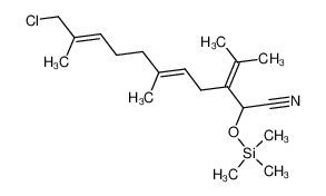 (5E,9E)-11-chloro-6,10-dimethyl-3-(propan-2-ylidene)-2-((trimethylsilyl)oxy)undeca-5,9-dienenitrile 87920-46-5