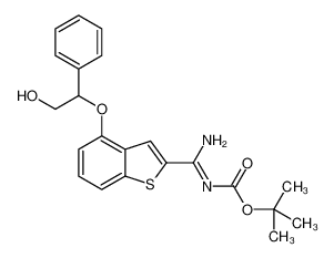 2-Methyl-2-propanyl {(E)-amino[4-(2-hydroxy-1-phenylethoxy)-1-ben zothiophen-2-yl]methylene}carbamate