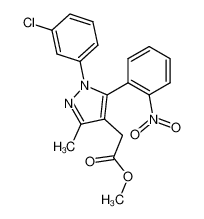 methyl <1-(3-chlorophenyl)-3-methyl-5-(2-nitrophenyl)pyrazol-4-yl>acetate 106148-04-3