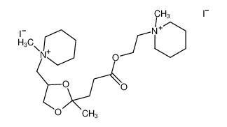 2-(1-methylpiperidin-1-ium-1-yl)ethyl 3-[2-methyl-4-[(1-methylpiperidin-1-ium-1-yl)methyl]-1,3-dioxolan-2-yl]propanoate,diiodide 41040-80-6