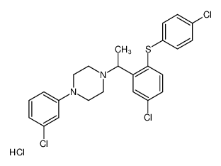 1-[1-[5-chloro-2-(4-chlorophenyl)sulfanylphenyl]ethyl]-4-(3-chlorophenyl)piperazine,hydrochloride 112446-61-4