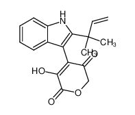 3-hydroxy-4-(2-(2-methylbut-3-en-2-yl)-1H-indol-3-yl)-2H-pyran-2,5(6H)-dione 245112-23-6
