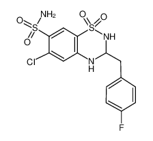 6-chloro-3-[(4-fluorophenyl)methyl]-1,1-dioxo-3,4-dihydro-2H-1λ<sup>6</sup>,2,4-benzothiadiazine-7-sulfonamide 1580-83-2