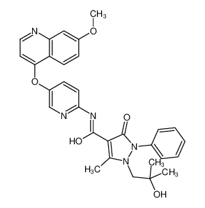2,3-二氢-1-(2-羟基-2-甲基丙基)-n-[5-[(7-甲氧基-4-喹啉)氧基]-2-吡啶]-5-甲基-3-氧代-2-苯基-1H-吡唑-4-羧酰胺
