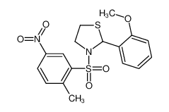 2-(2-Methoxyphenyl)-3-[(2-methyl-5-nitrophenyl)sulfonyl]-1,3-thia zolidine 477515-88-1