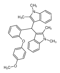 3,3'-((2-(4-methoxyphenoxy)phenyl)methylene)bis(1,2-dimethyl-1H-indole) 1184923-69-0