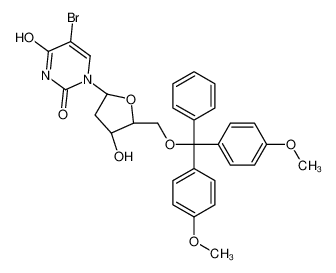 1-[(2R,4S,5R)-5-[[bis(4-methoxyphenyl)-phenylmethoxy]methyl]-4-hydroxyoxolan-2-yl]-5-bromopyrimidine-2,4-dione 63660-21-9
