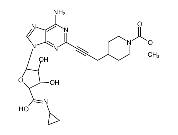 methyl 4-[3-[6-amino-9-[(2R,3R,4S,5S)-5-(cyclopropylcarbamoyl)-3,4-dihydroxyoxolan-2-yl]purin-2-yl]prop-2-ynyl]piperidine-1-carboxylate