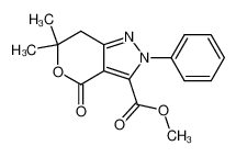 6,6-dimethyl-4-oxo-2-phenyl-2,4,6,7-tetrahydro-pyrano[4,3-c]pyrazole-3-carboxylic acid methyl ester