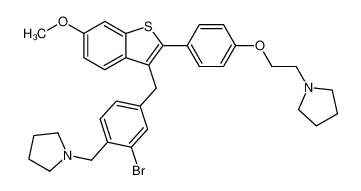3-[3-bromo-4-[(1-pyrrolidinyl)methyl]benzyl]-6-methoxy-2-[4-[2-(1-pyrrolidinyl)ethoxy]phenyl]benzo[b]thiophene 193966-63-1