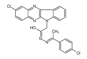 2-(2-chloroindolo[2,3-b]quinoxalin-6-yl)-N-[(E)-1-(4-chlorophenyl)ethylideneamino]acetamide