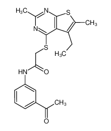 Acetamide, N-(3-acetylphenyl)-2-[(5-ethyl-2,6-dimethylthieno[2,3-d]pyrimidin-4-yl)thio]- (9CI) 606113-63-7