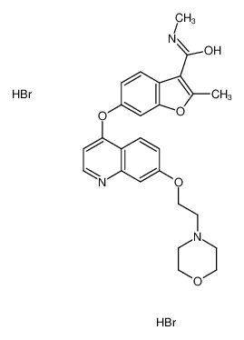 N,2-Dimethyl-6-({7-[2-(4-morpholinyl)ethoxy]-4-quinolinyl}oxy)-1- benzofuran-3-carboxamide dihydrobromide