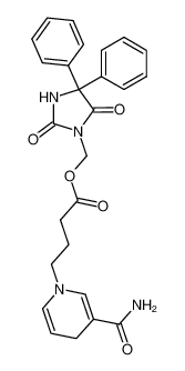 ((2,4-dioxo-5,5-diphenyl-3-imidazolidinyl)methyl)-1,4-dihydro-3-carbamoylpyridine-1-butyrate 123360-28-1