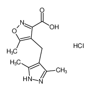 4-((3,5-dimethyl-1H-pyrazol-4-yl)methyl)-5-methylisoxazole-3-carboxylic acid hydrochloride 1257842-91-3
