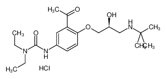 3-[3-乙酰基-4-[3-(叔-丁基氨基)-2-羟基丙氧基]苯基]-1,1-二乙基脲盐酸盐