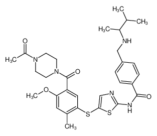 N-(5-((5-(4-乙酰基哌嗪-1-甲酰基)-4-甲氧基-2-甲基苯基)硫基)噻唑-2-基)-4-(((3-甲基丁烷-2-基)氨基)甲基)苯甲酰胺