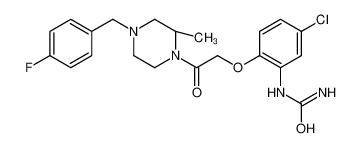 (2R)-1-[[[4-氯-2-(脲基)苯氧基]甲基]羰基]-2-甲基-4-(4-氟苄基)哌嗪