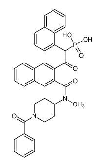 [2-[3-[(1-benzoylpiperidin-4-yl)-methylcarbamoyl]naphthalen-2-yl]-1-naphthalen-1-yl-2-oxoethyl]phosphonic acid 429676-93-7
