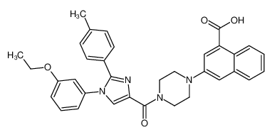 3-(4-{[1-(3-Ethoxyphenyl)-2-(4-methylphenyl)-1H-imidazol-4-yl]car bonyl}-1-piperazinyl)-1-naphthoic acid