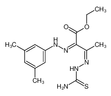 ethyl (2Z,3Z)-3-(carbamothioylhydrazinylidene)-2-[(3,5-dimethylphenyl)hydrazinylidene]butanoate 27115-80-6
