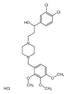 1-<3-(3,4-dichlorophenyl)-3-hydroxypropyl>-4-(2,3,4-trimethoxybenzyl)piperazine dihydrochloride 113696-44-9