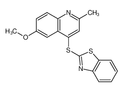 2-(6-methoxy-2-methylquinolin-4-yl)sulfanyl-1,3-benzothiazole 5429-26-5