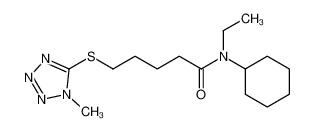 N-cyclohexyl-N-ethyl-5-(1-methyltetrazol-5-yl)sulfanylpentanamide
