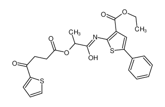 ethyl 2-[2-(4-oxo-4-thiophen-2-ylbutanoyl)oxypropanoylamino]-5-phenylthiophene-3-carboxylate 5749-75-7