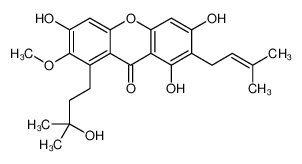 1,3,6-trihydroxy-8-(3-hydroxy-3-methylbutyl)-7-methoxy-2-(3-methylbut-2-enyl)xanthen-9-one 107390-08-9