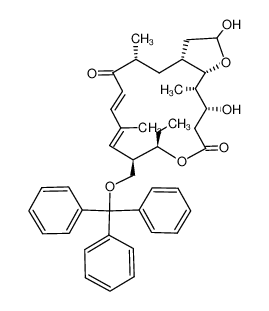 (3aR,5R,7E,9E,11R,12R,16R,17S,17aS)-12-ethyl-2,16-dihydroxy-5,9,17-trimethyl-11-((trityloxy)methyl)-3,3a,4,5,11,12,15,16,17,17a-decahydro-6H-furo[2,3-f][1]oxacyclohexadecine-6,14(2H)-dione 84120-94-5