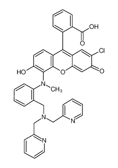 2-[5-[[2-[[bis(pyridin-2-ylmethyl)amino]methyl]anilino]methyl]-2-chloro-6-hydroxy-3-oxoxanthen-9-yl]benzoic acid 502467-23-4