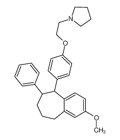 107752-02-3 1-[2-[4-(3-甲氧基-8-苯基-6,7,8,9-四氢-5H-苯并[7]轮烯-9-基)苯氧基]乙基]吡咯烷