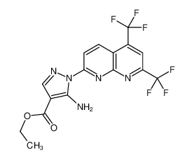 Ethyl 5-amino-1-[5,7-bis(trifluoromethyl)-1,8-naphthyridin-2-yl]- 1H-pyrazole-4-carboxylate