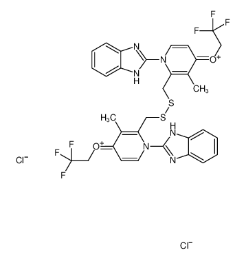 2-[2-[[[1-(1H-benzimidazol-2-yl)-3-methyl-4-(2,2,2-trifluoroethoxy)pyridin-1-ium-2-yl]methyldisulfanyl]methyl]-3-methyl-4-(2,2,2-trifluoroethoxy)pyridin-1-ium-1-yl]-1H-benzimidazole,dichloride