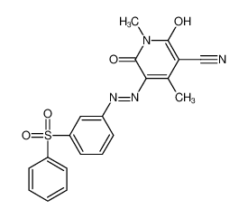 2-Hydroxy-1,4-dimethyl-6-oxo-5-{[3-(phenylsulfonyl)phenyl]diazeny l}-1,6-dihydro-3-pyridinecarbonitrile 61968-66-9