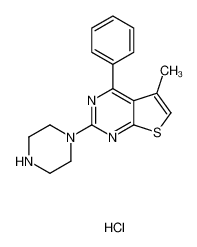5-methyl-4-phenyl-2-piperazin-1-ylthieno[2,3-d]pyrimidine,hydrochloride 99487-10-2