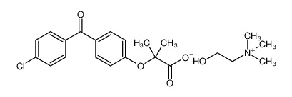 2-[4-(4-chlorobenzoyl)phenoxy]-2-methylpropanoate,2-hydroxyethyl(trimethyl)azanium 856676-23-8