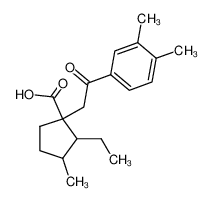1-(2-(3,4-dimethylphenyl)-2-oxoethyl)-2-ethyl-3-methylcyclopentane-1-carboxylic acid 61983-68-4