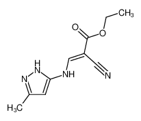 2-cyano-3-(5-methyl-1(2)H-pyrazol-3-ylamino)-acrylic acid ethyl ester 2627-57-8